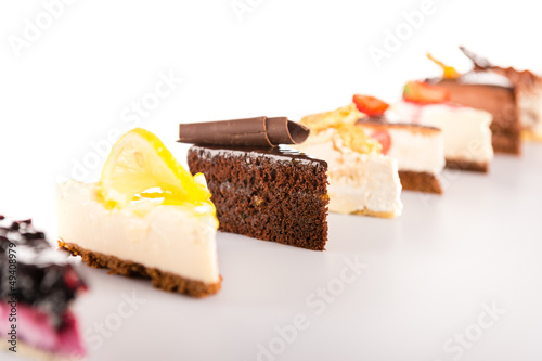 Obraz na płótnie Slice cake selection delicious sweet tart w salonie