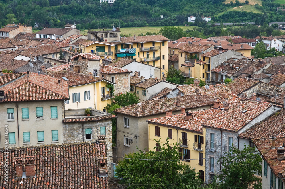 Panoramic view of Bobbio. Emilia-Romagna. Italy.