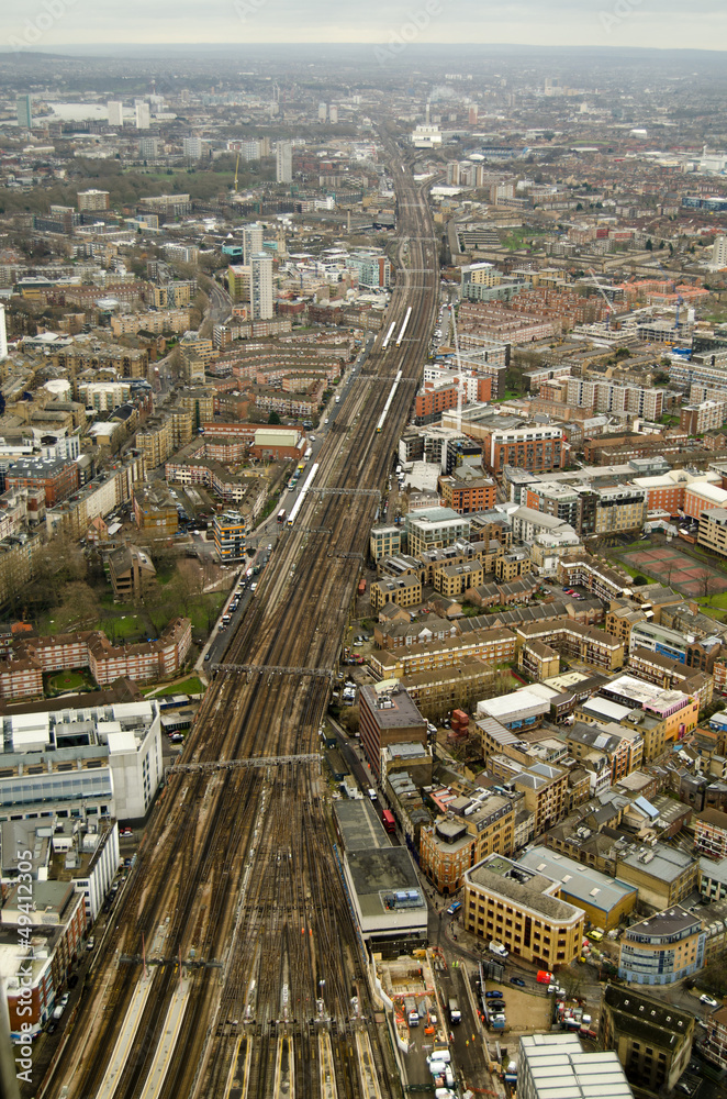 Aerial view of Railway, South London