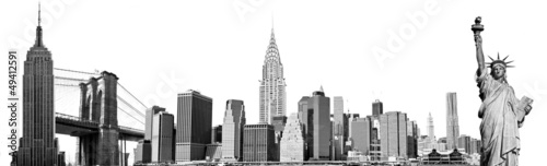 New York City Landmarks, USA. Isolated on white. © Luciano Mortula-LGM