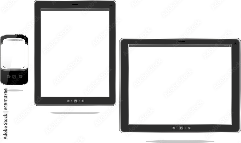 Modern digital tablet PC with mobile smartphone isolated Modern digital tablet PC with mobile smartphone isolated