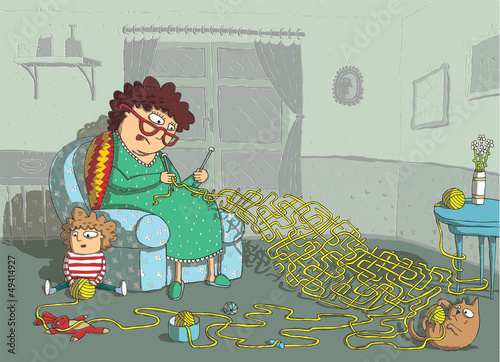 Grandma Crochet Maze Game