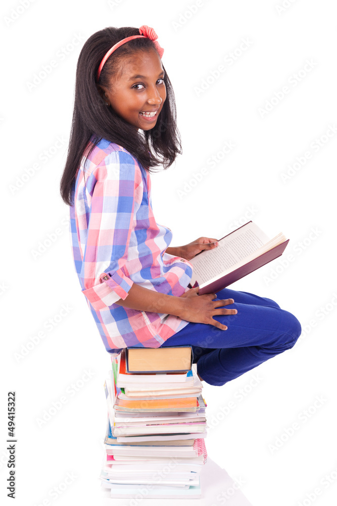 young african Student isolated on white background