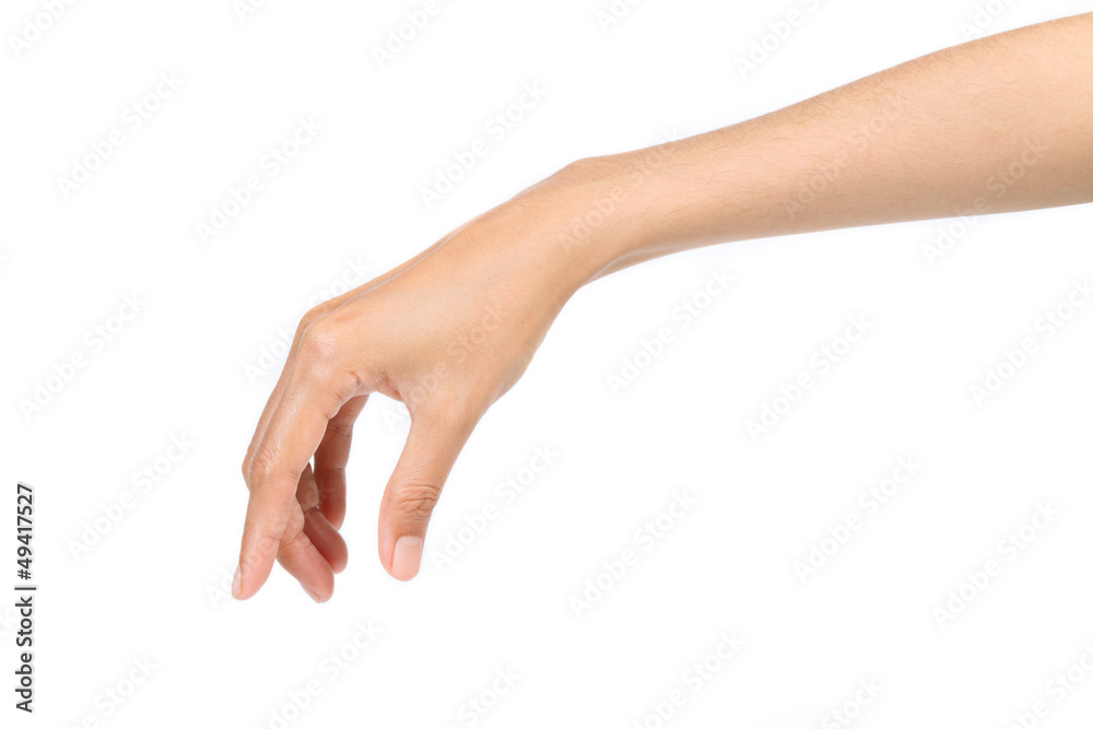 Hand gesture holding isolated on white Hand gesture holding isolated on white