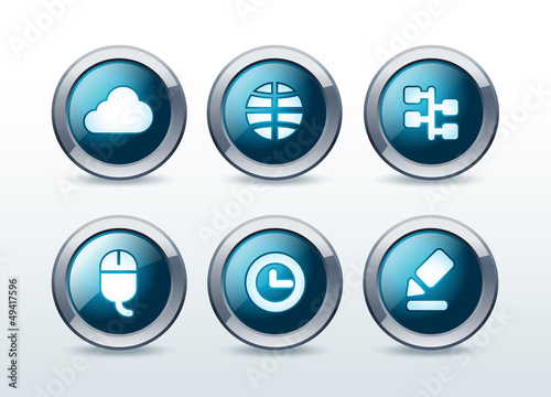 Free Download Web button icon set vector illustration - GFXLoad