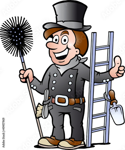 Hand-drawn Vector illustration of an Happy Chimney Sweep © Poul Carlsen