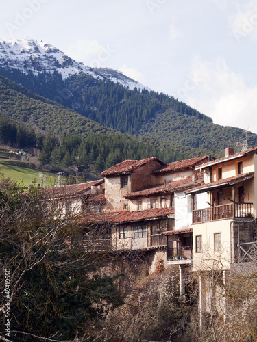 typical houses and ancient pots in Cantabria