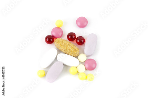 multicolored pills