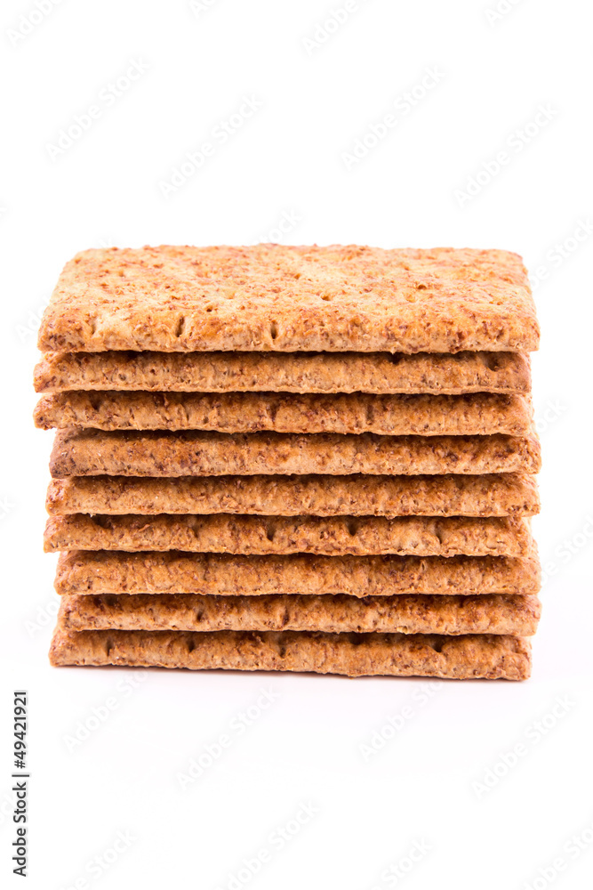 Wholesome biscuits with cereal isolated on white. Wholesome biscuits with cereal isolated on white.