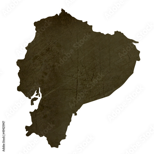 Dark silhouetted map of Ecuador