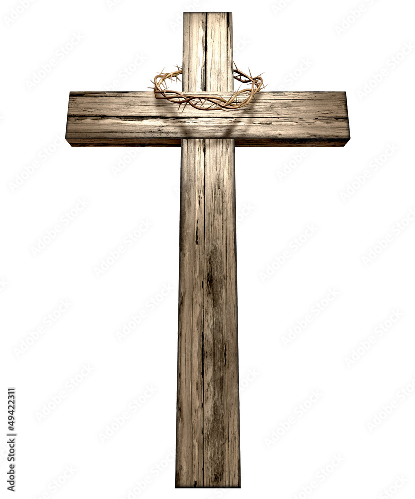 Crucifix With A Crown Of Thorns - obrazy, fototapety, plakaty 