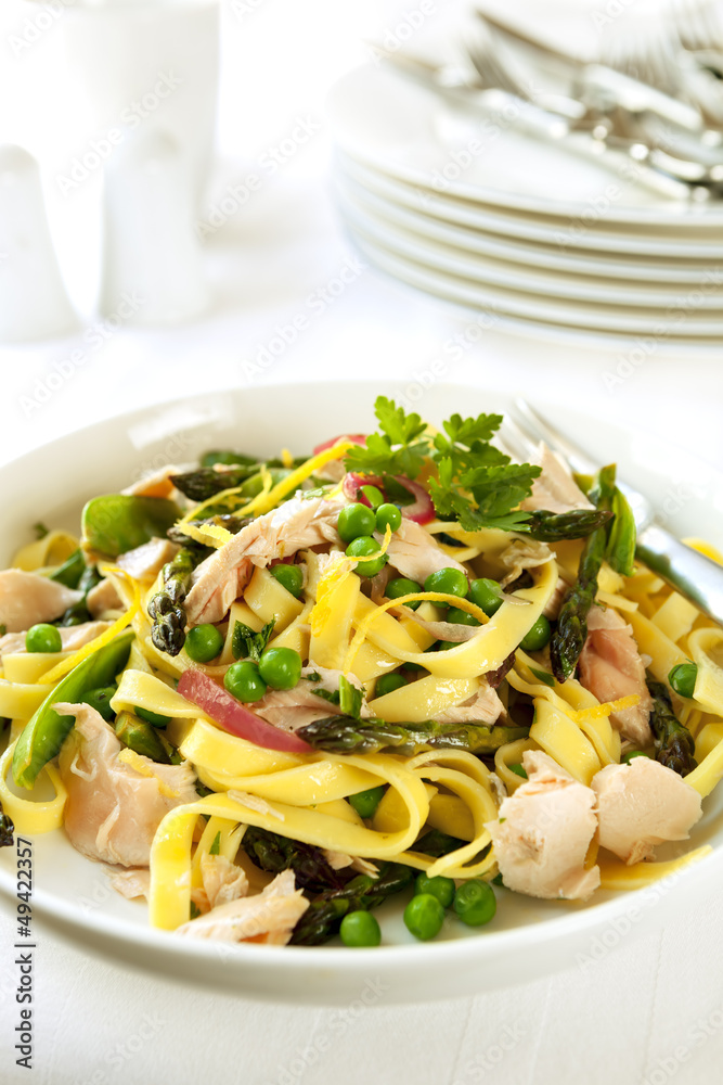 Pasta Primavera with Salmon