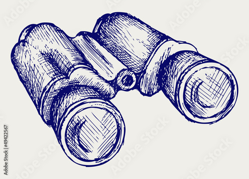 Binoculars Icon. Doodle style