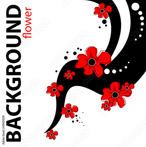 Abstract red poppies