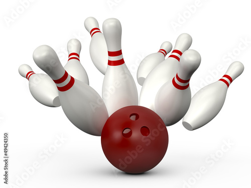 Bowling Ball Crast into Pins