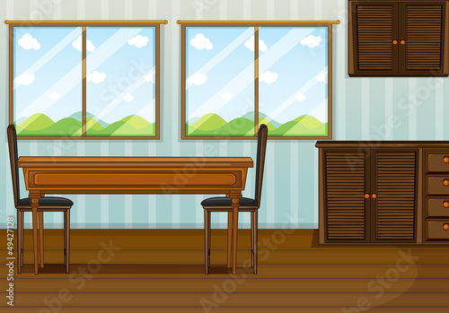 A clean dining room