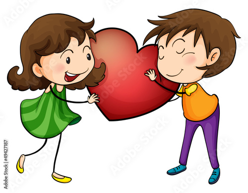 Couple holding a heart