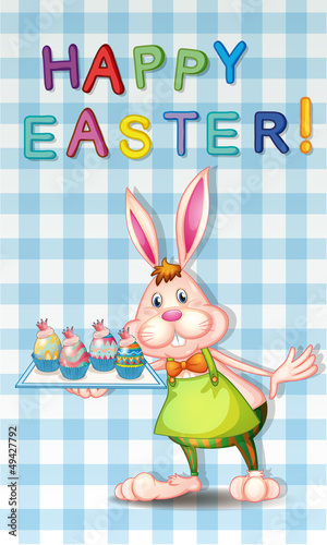 An easter greeting with a bunny