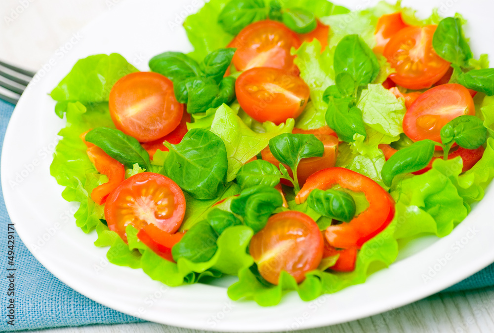 fresh vegetable salad on plate fresh vegetable salad on plate
