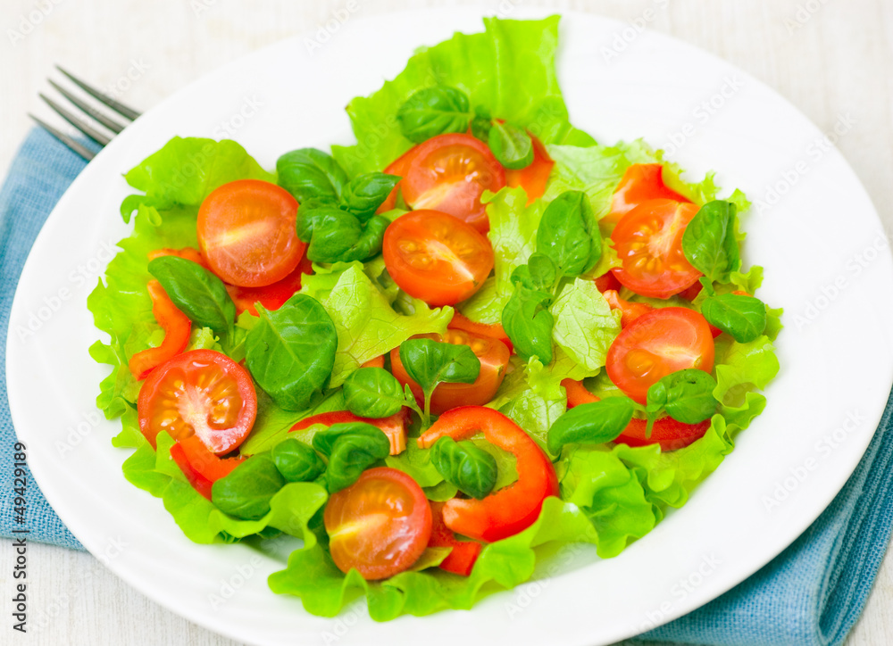 fresh vegetable salad on plate fresh vegetable salad on plate