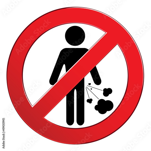 Forbid farting people sign