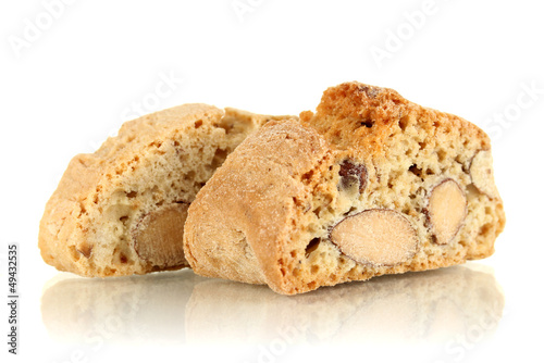 Aromatic cookies cantuccini isolated on white