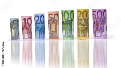 Geld, Euroscheine gerollt photo