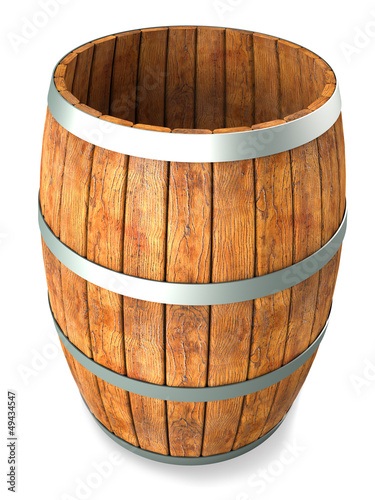 Wooden barrel. isolated on white