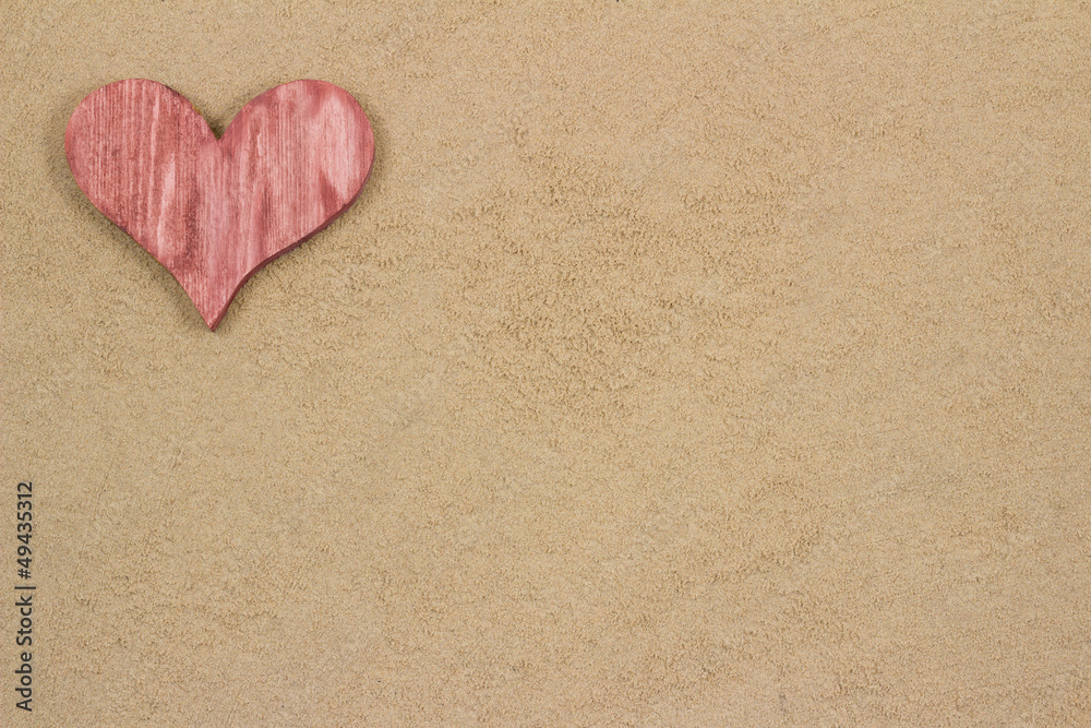 Heart in the sand. Heart in the sand.