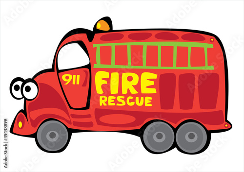 cartoon vector red fire track isolated on white background