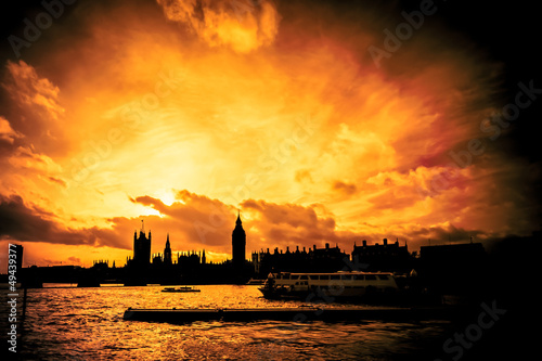 Photography blazing sunset London skyline abstract