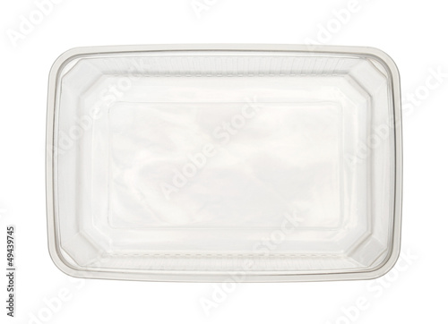 Plastic food box isolated on white background