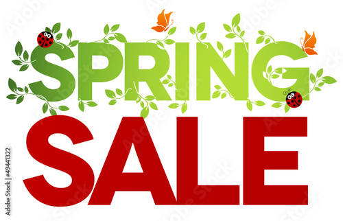 Spring sale, isolated on white