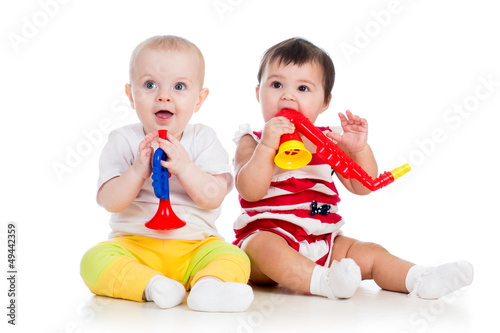 Funny babies girls  with mu...