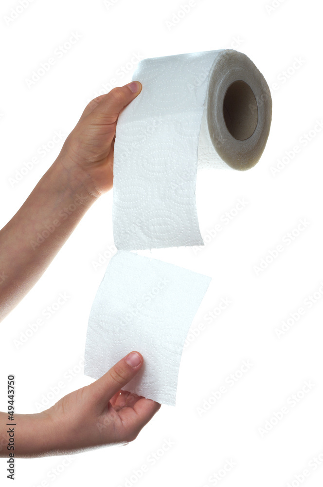 Fototapeta premium hand holding toilet paper