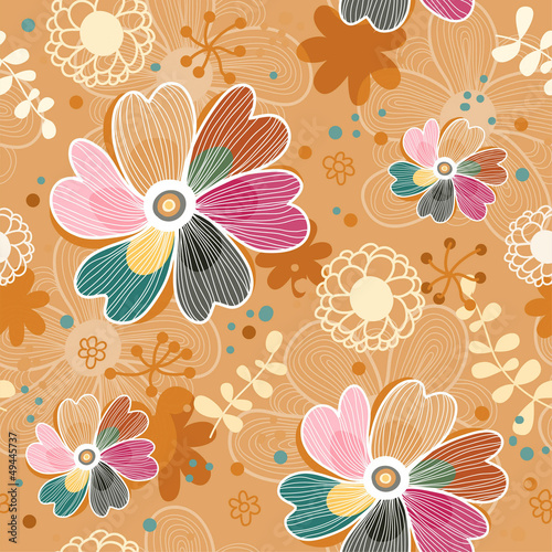 Floral seamless pattern in vector.