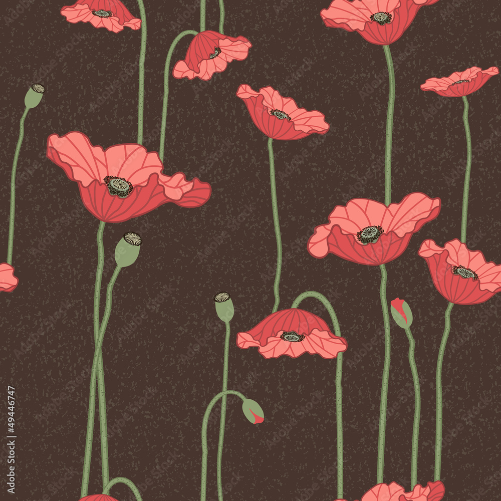 Poppies seamless background