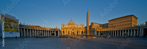 Sunrise on the Facade of Saint Peter's Basilica in Rome