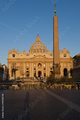Sunrise on the Facade of Saint Peter's Basilica in Rome