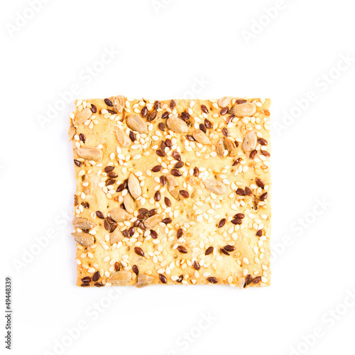 Wholesome biscuits with cereal isolated on white.