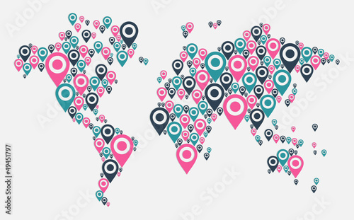 GPS world map concept
