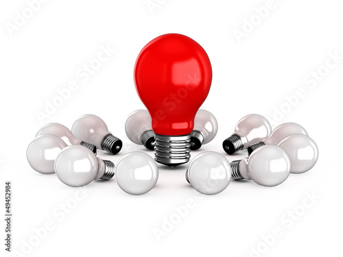 Red Lamp Among White Ones