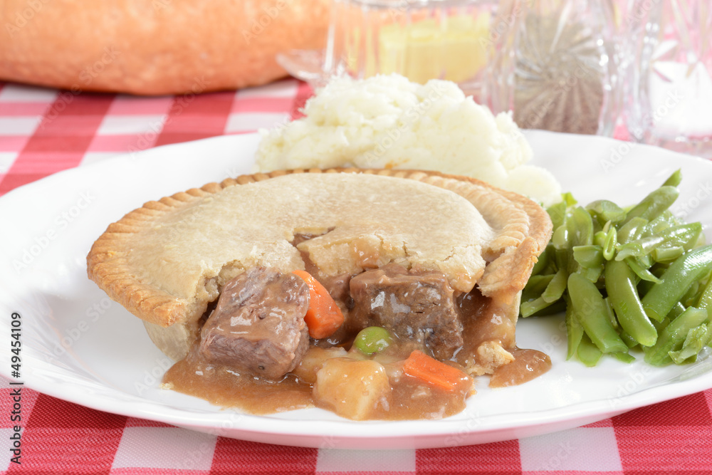 closeup steak meat pie closeup steak meat pie