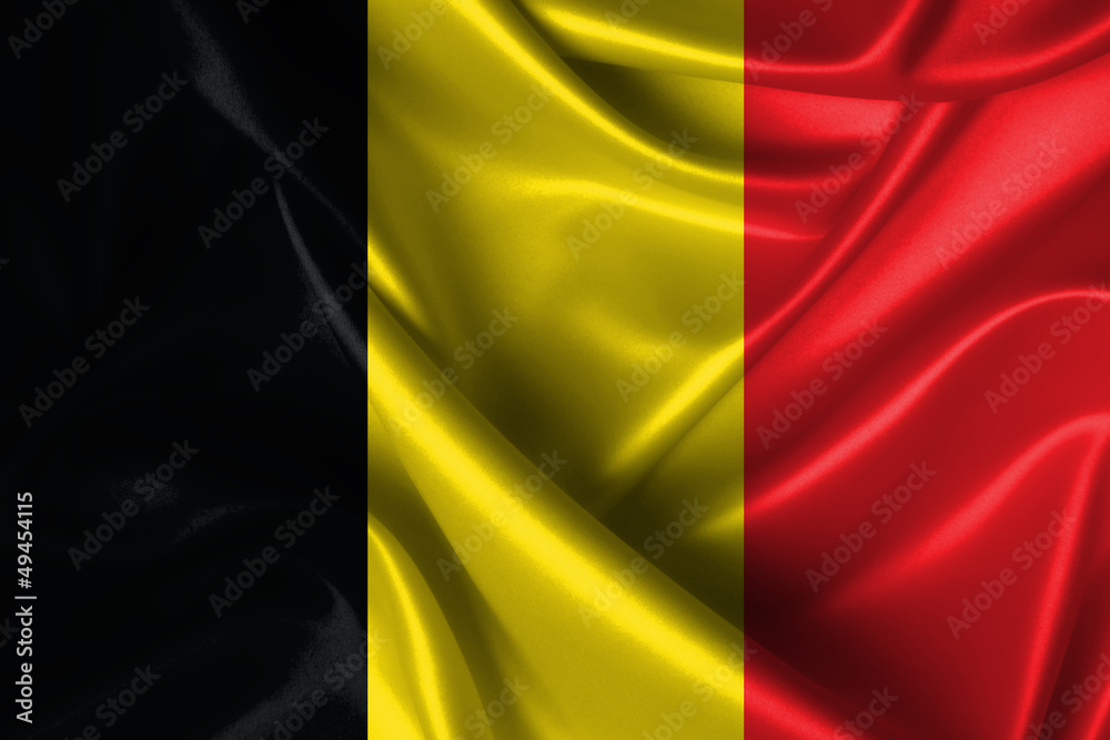Obraz premium Wavy Flag of Belgium