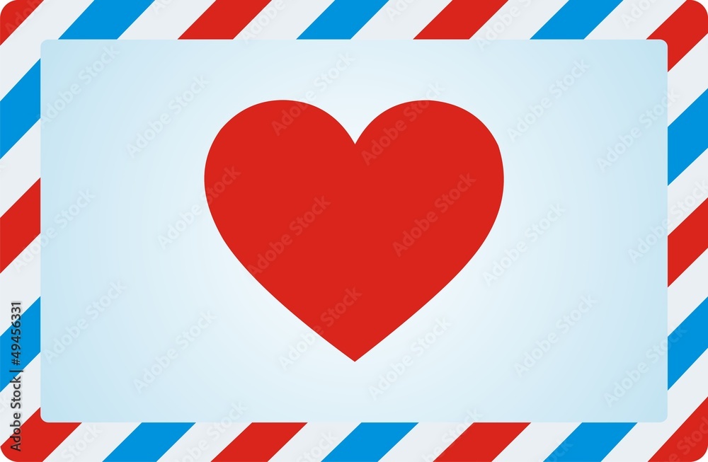 Envelope with valentine heart