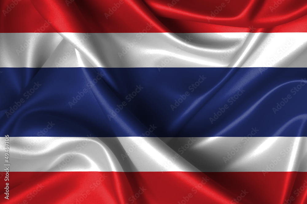 Fototapeta premium Wavy Flag of Thailand.