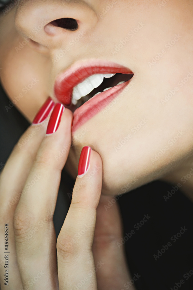 Naklejka premium Lips and Nails