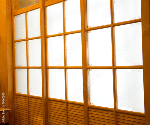 wooden doors with glass