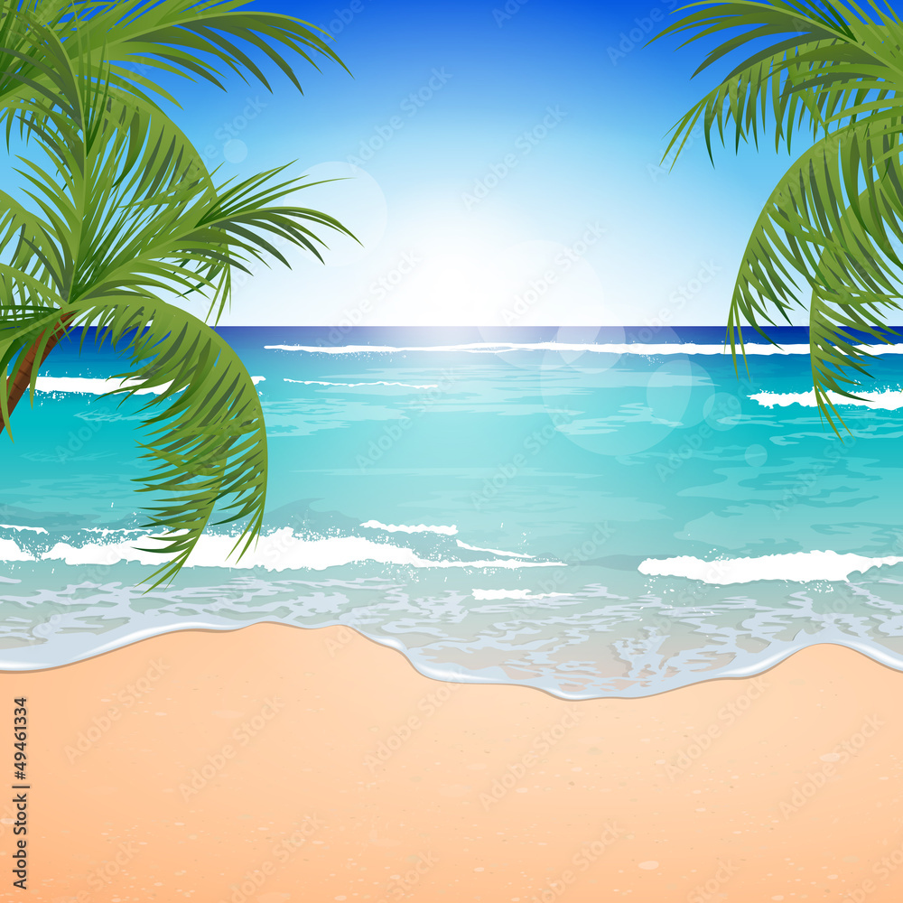 Vector Illustration of an Azure Ocean