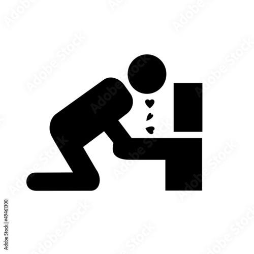 Symbolistic icon vomiting because of love